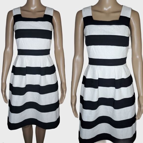 I.N.C Adorable striped fit and flare dress - Picture 1 of 7